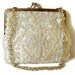 Vintage Evening Bag: Cream White Beads With Sequins Made In Hong Kong