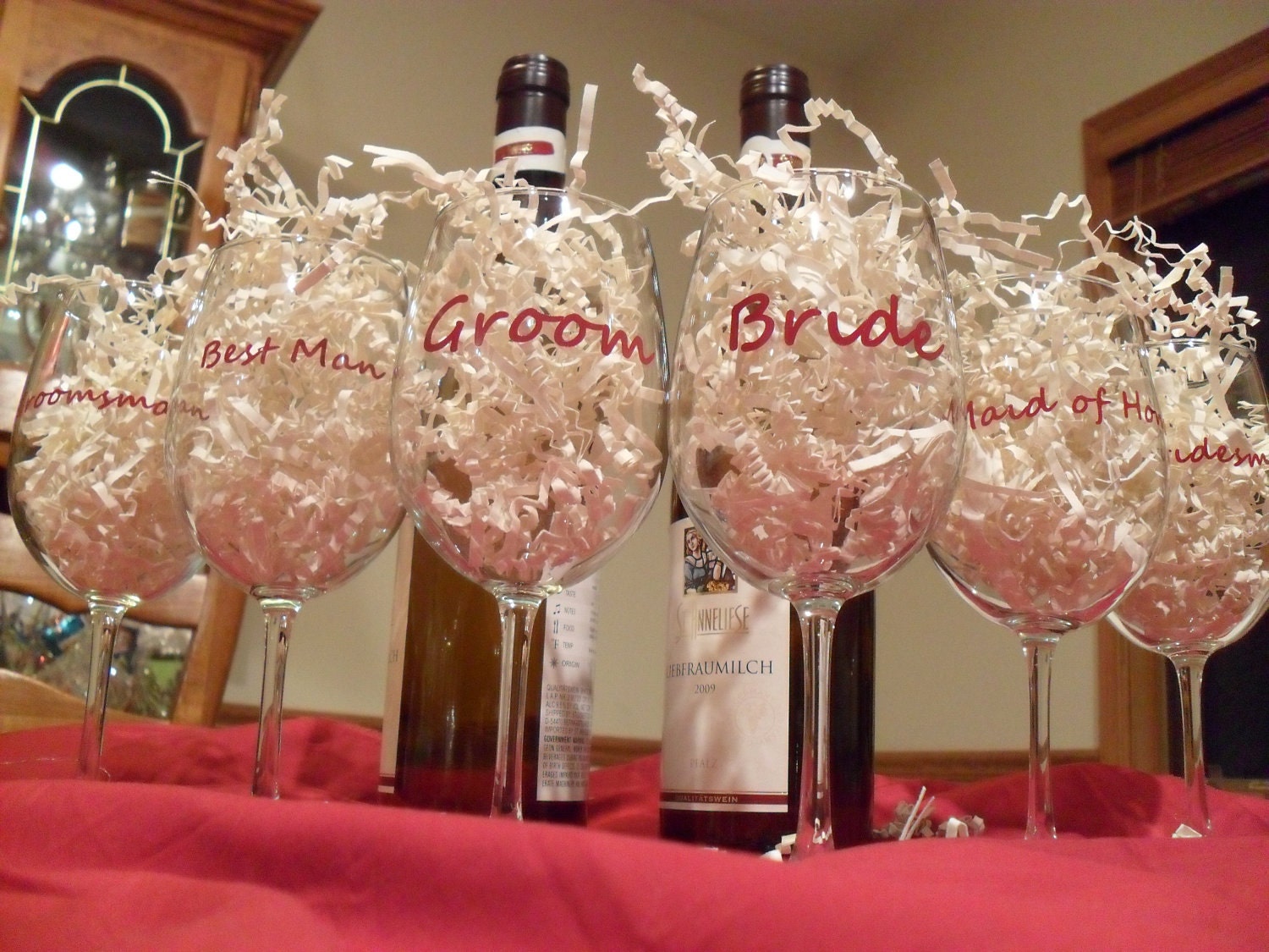Wedding Party Wine Glasses - Full Set