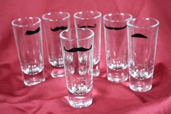 The Mustache Shot Glass Set - 6 glasses