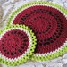 Place Mat & Hot Pad Sets - Watermelon Design - Crochet Pattern - PDF