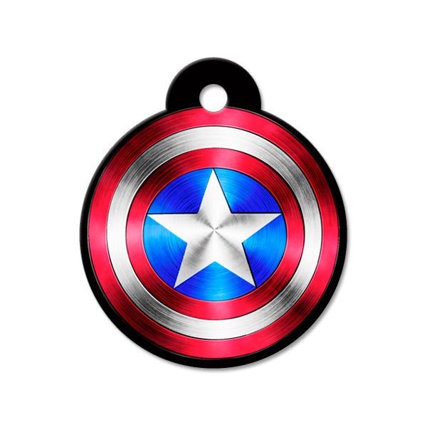 Captain America Shield Full Color Metal Pet ID Tag