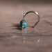 Turquoise Small Ear Cuff in Silver