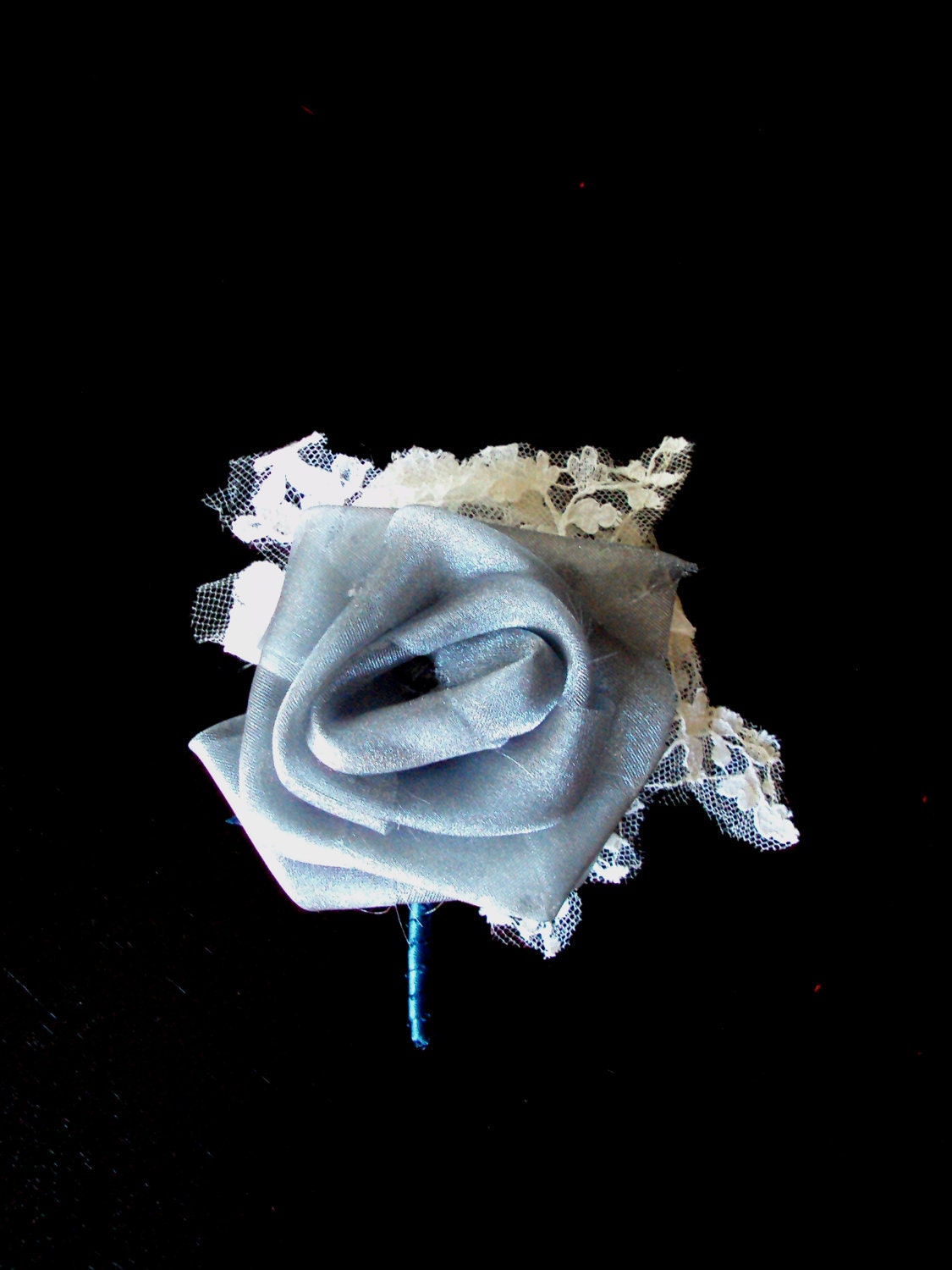 Fabric Boutonniere - Art Deco Design Made from Heirloom Materials