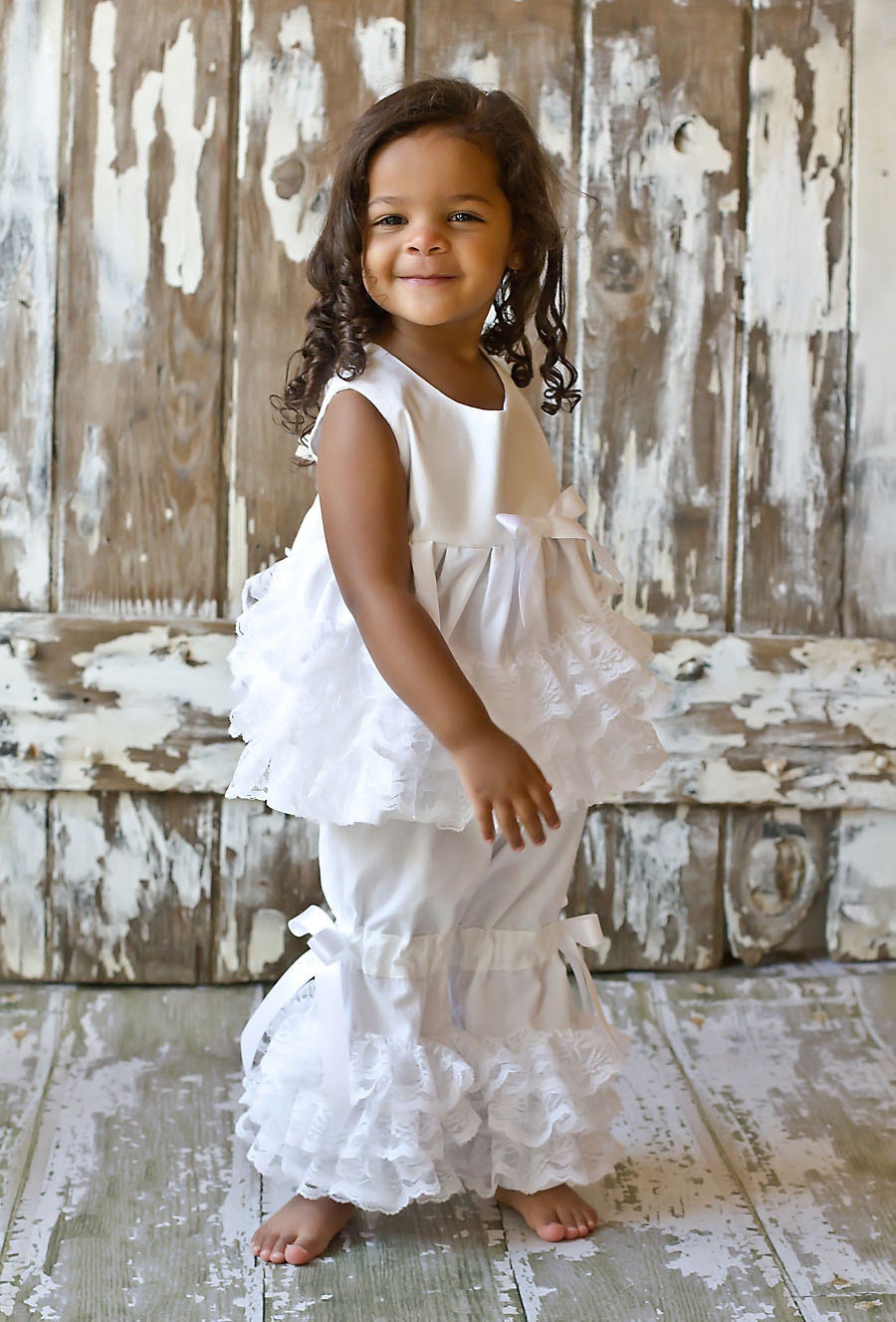 Ruffles Galore White Bloomer Set