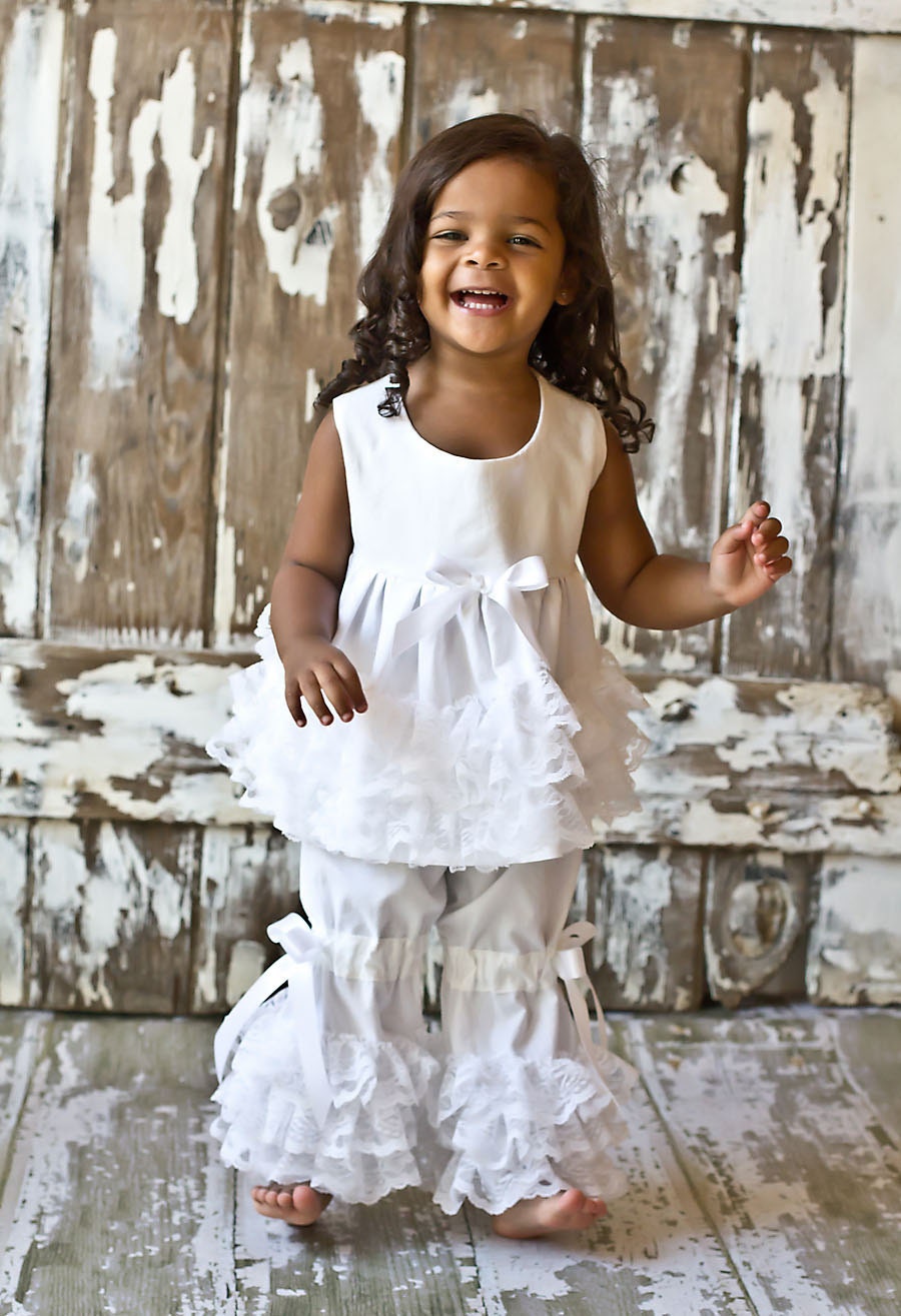 Ruffles Galore White Bloomer Set