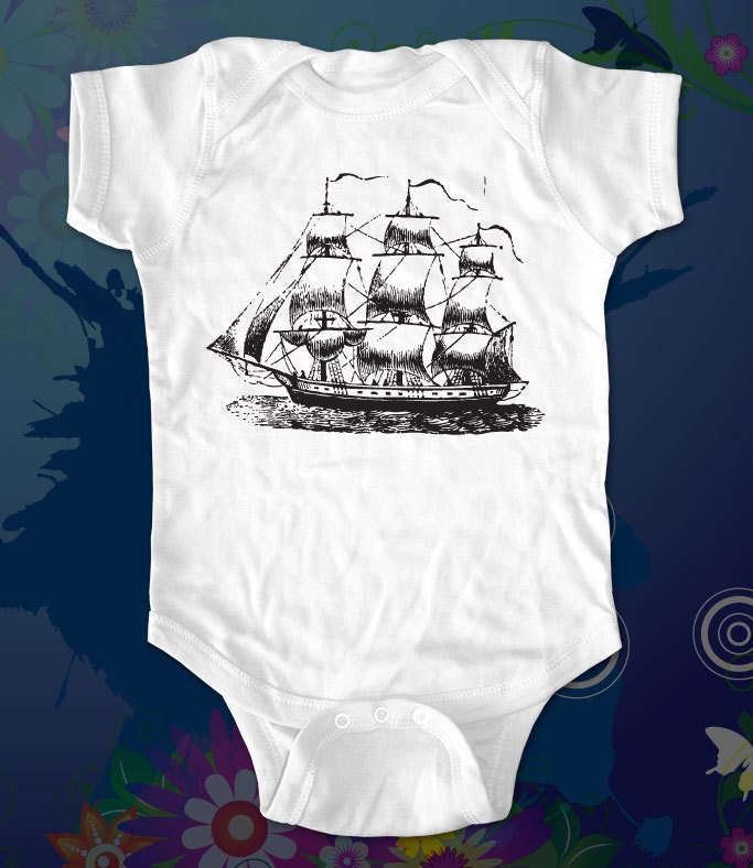 Ship 1 onesie Shirt  - graphic printed on Infant Baby Onesie, Infant Tee, Toddler T-Shirts - Many sizes