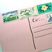 BONJOUR CALLIGRAPHED POSTCARD w/Vintage Postage - Ready to Mail