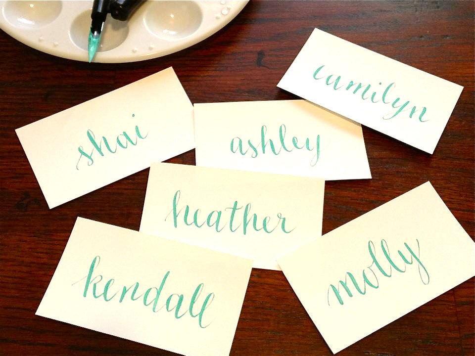 WEDDING PLACECARD CALLIGRAPHY in Longbottom Style