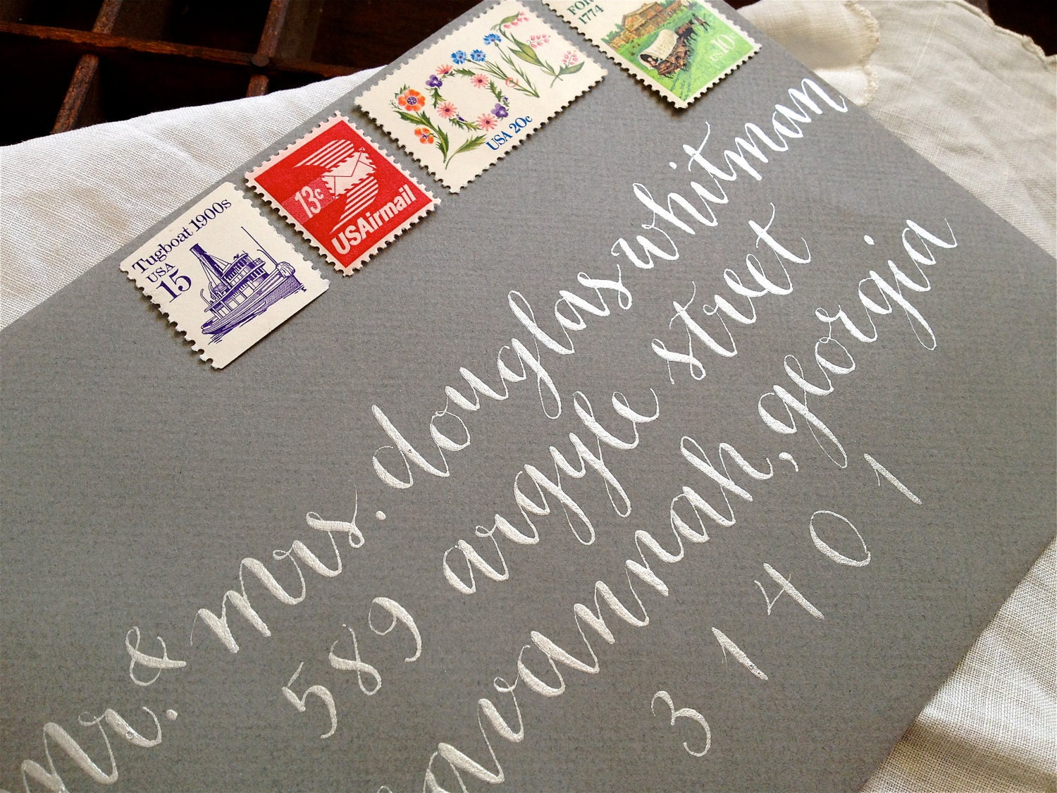 CALLIGRAPHY ENVELOPE ADDRESSING in Longbottom Style - Wedding Envelopes