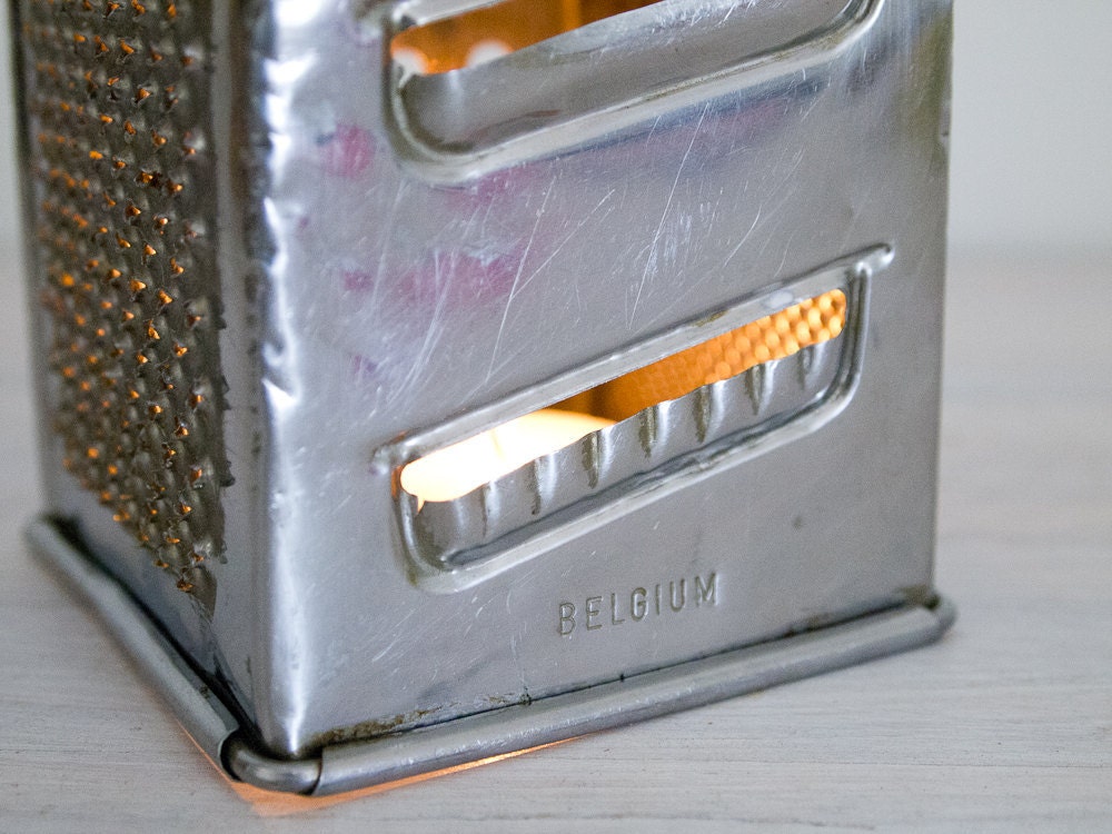 vintage grater/candle holder/upcycled memo board from belgium