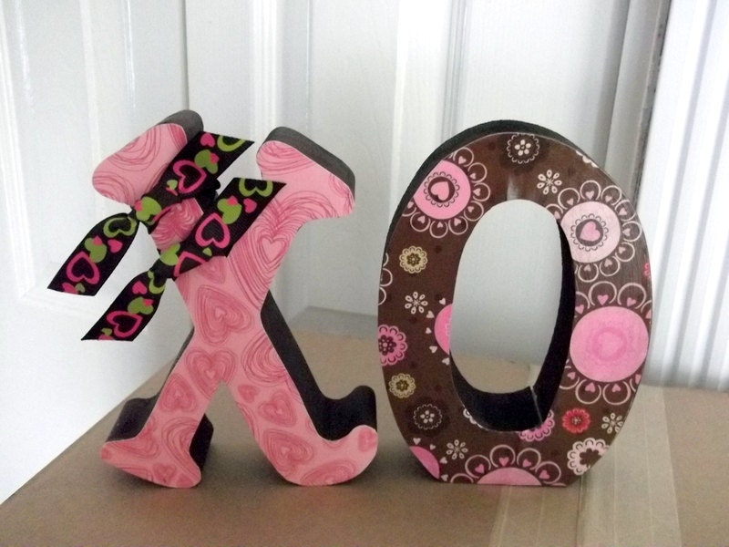 Set of 6 MEDIUM wood letters customized for your decor home decor gift, upper case and lower case available.