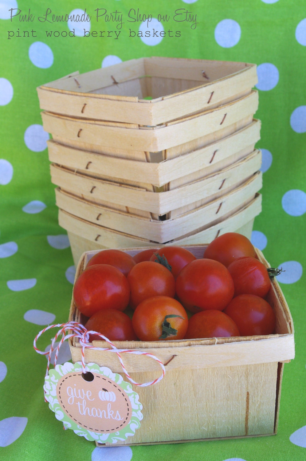 WOOD BERRY BASKETS---Fall Party Favor Baskets--Weddings--Showers--Farm Birthday Parties--12ct Il_170x135