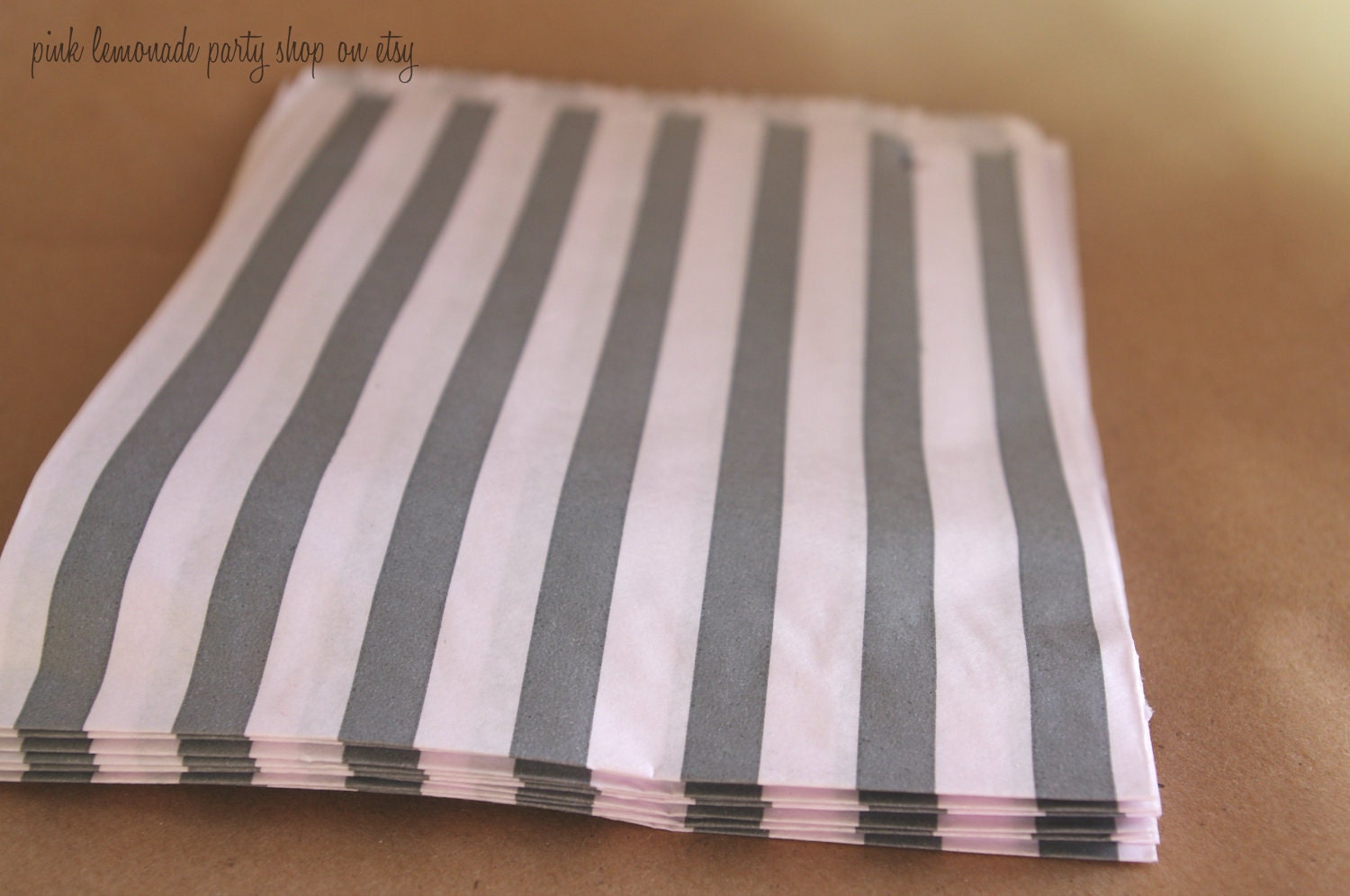 ViNTaGe SWeeT SHoP PaPER BAGs-grey and WHiTe STRiPe party favors--gifts---weddings--showers--25ct Il_170x135