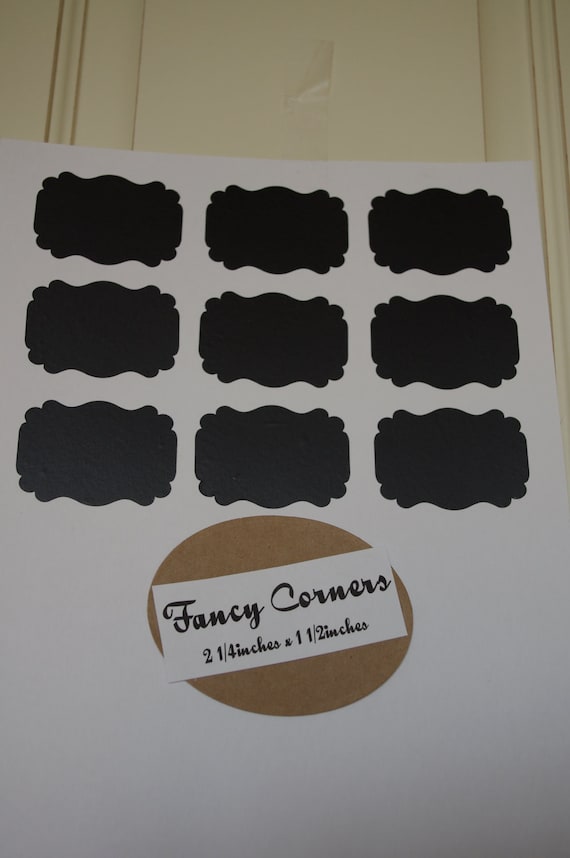 CHALKBOARD LABELS-12 Fancy Corners-made to order--Organize- Weddings/Parties--Labels for Office, Pantry,Kids Rooms, Bathrooms,Tool Chests Il_570xn