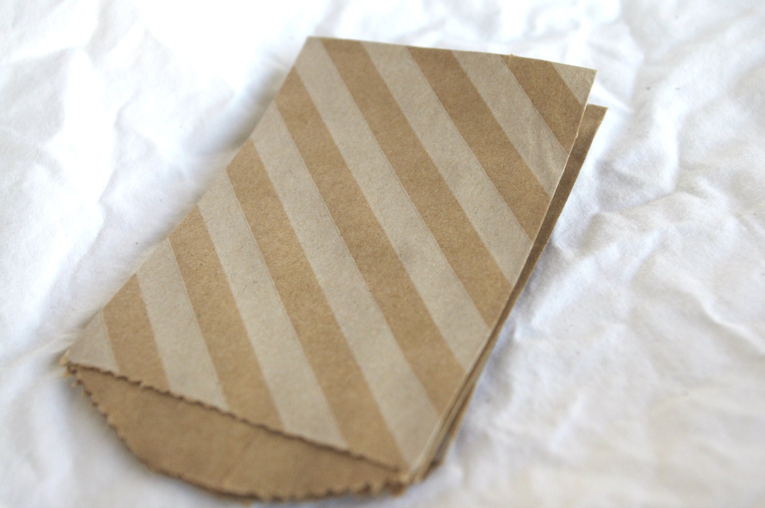 Tiny KRaFT BaG--diagonal stripes--mini size--snacks--candy buffets--party favors--gifts---weddings--showers--24 Il_570xn