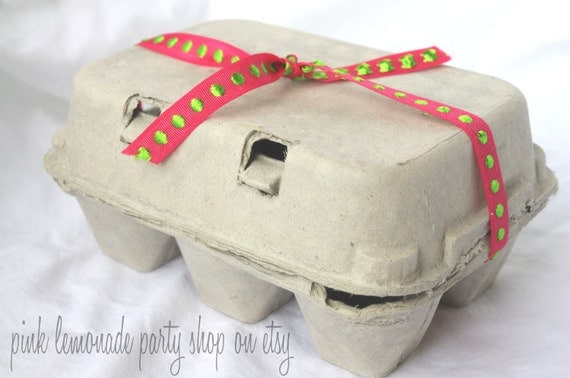 6 ct Egg CaRToN-empty --GReY half dozen size-fill with mini cupcakes,easter eggs, cookies, fruit, hold cakepops or peep pops-6ct Il_570xn