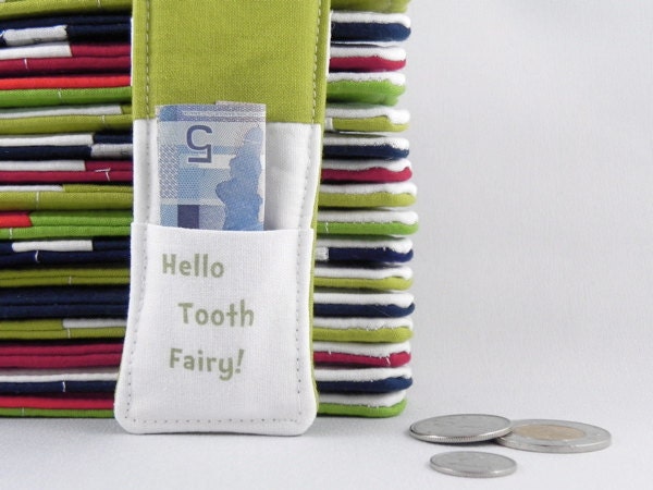 Tooth Fairy Pillow - Boy or Girl - Dr SEUSS Inspired - Stocking Stuffer - Birthday Party Favor - Birthday Gift - Hello Tooth Fairy GREEN