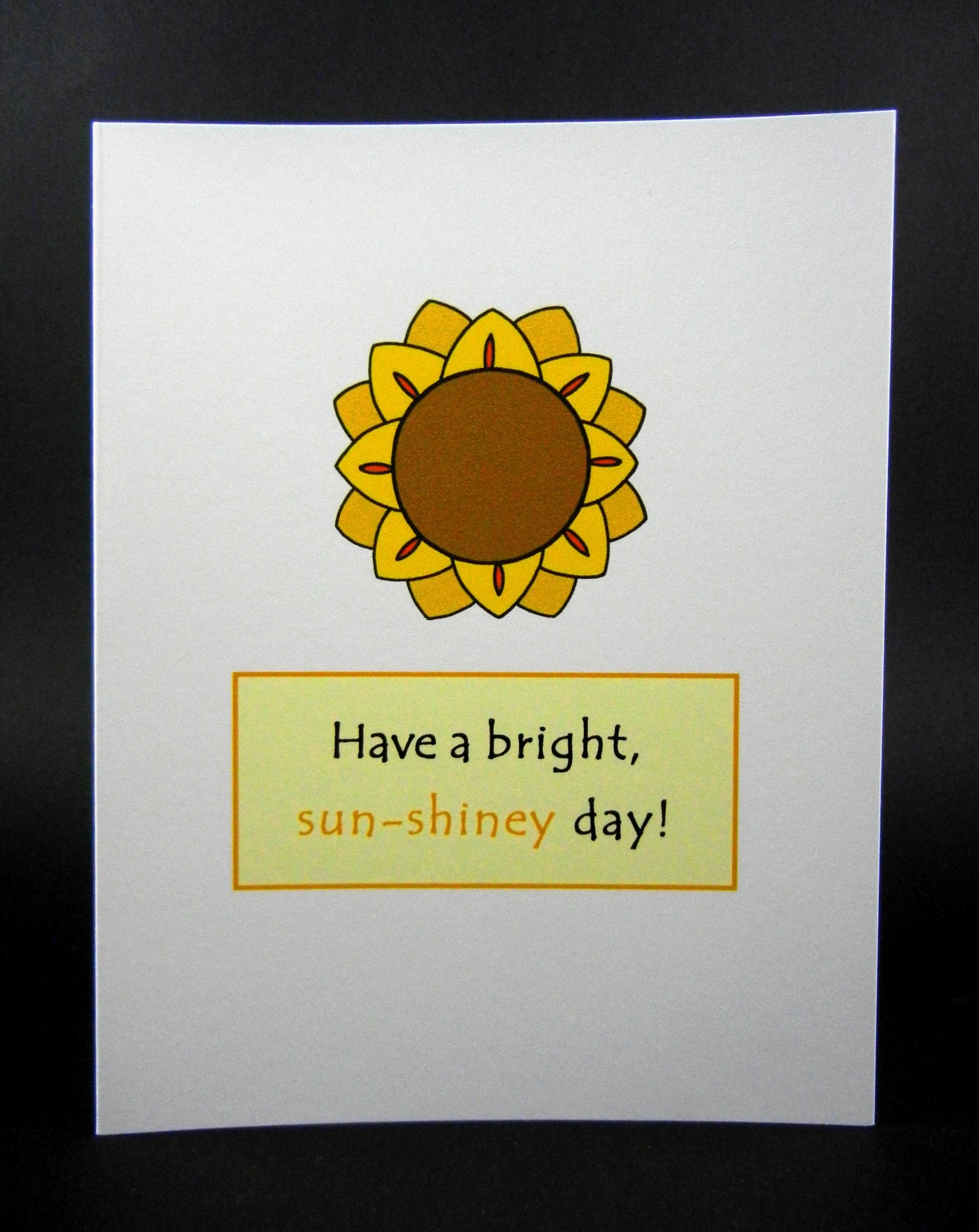 Blank Greeting Card, Sunflower Card, Friendship Card