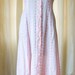 1930's Dress // Pink Eyelet Fabric with Lace Cape Sleeve Dress