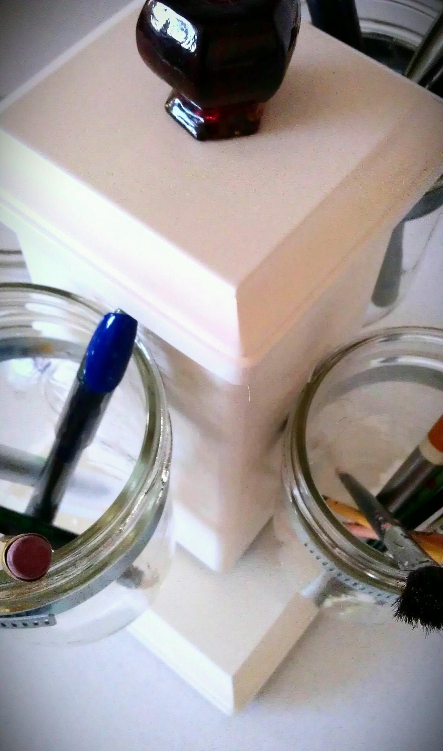 Ball Jar Desk Caddy, Desk Organizer, Utensil Caddy, Paint Brush, Pen, Pencil Holder