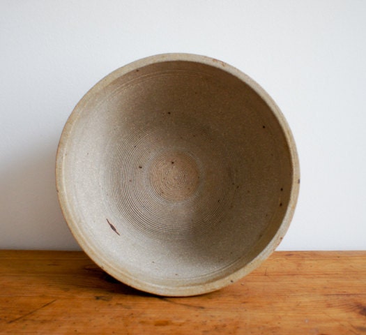 RESERVED  rustic polish sandstone bowl, farmhouse chic in brown glaze