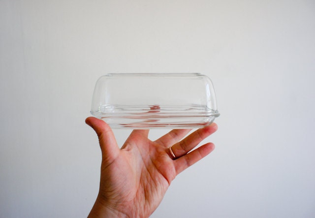 RESERVED vintage french butter dish made by duralex France