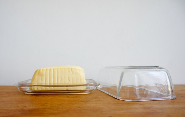 RESERVED vintage french butter dish made by duralex France
