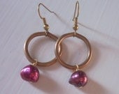 Industrial Burgundy Freshwater Pearl Earrings