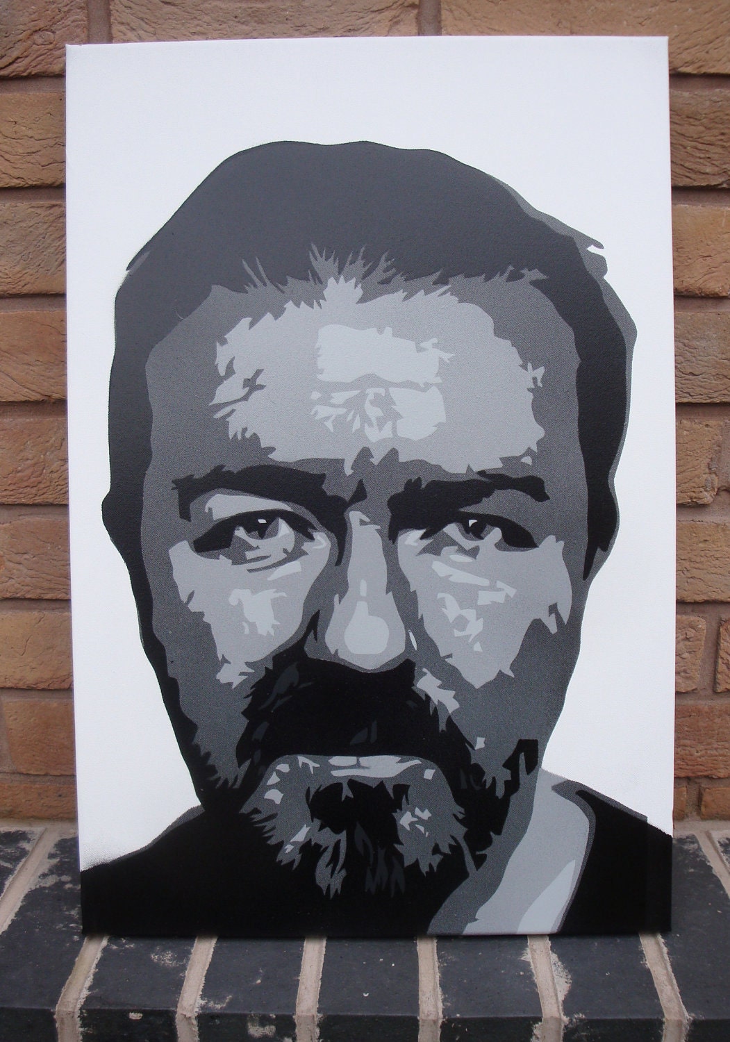 Ricky Gervais - Stencil Painting on Canvas