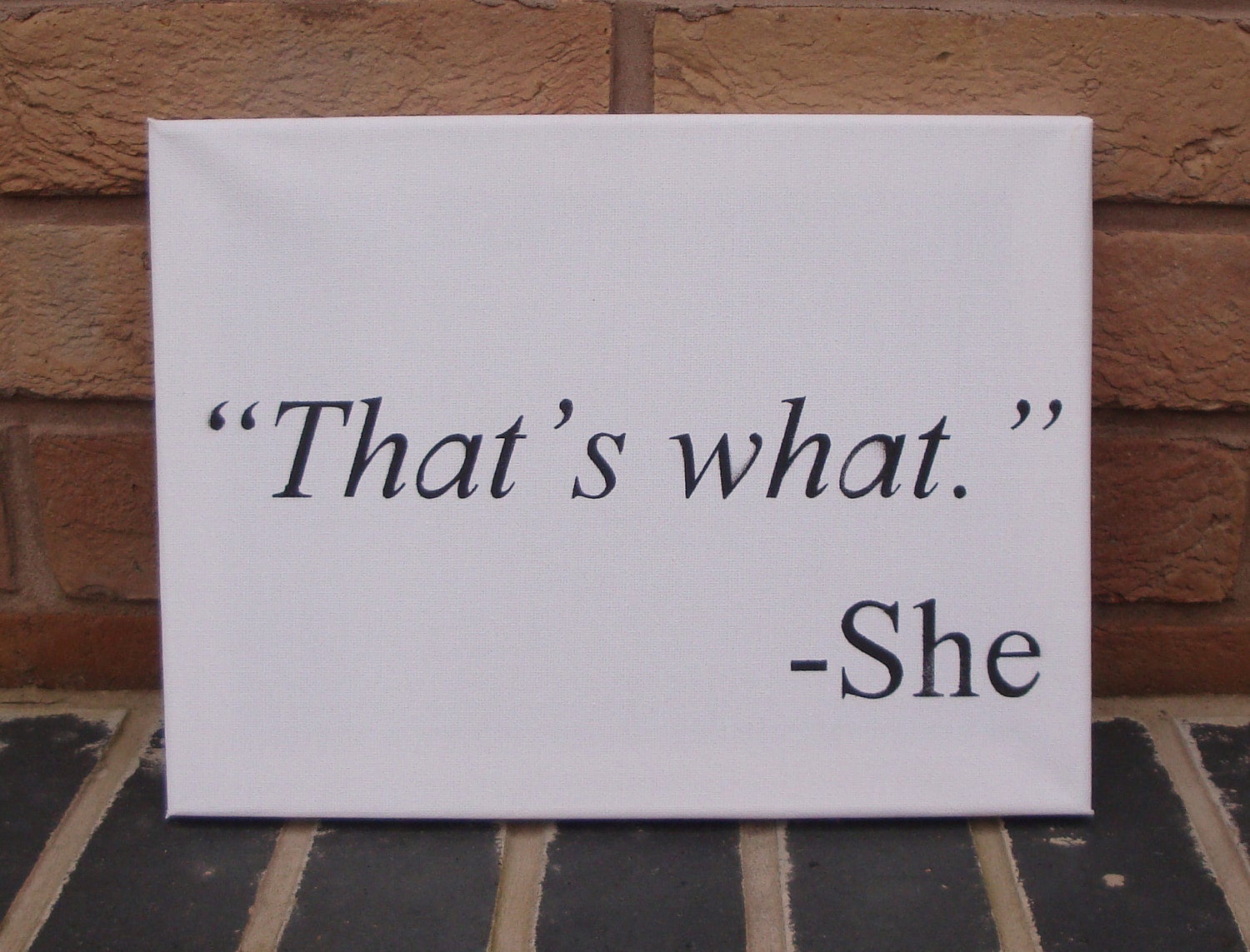 Amusing Quote - Spray Paint Stencil on Canvas (That's what she said)