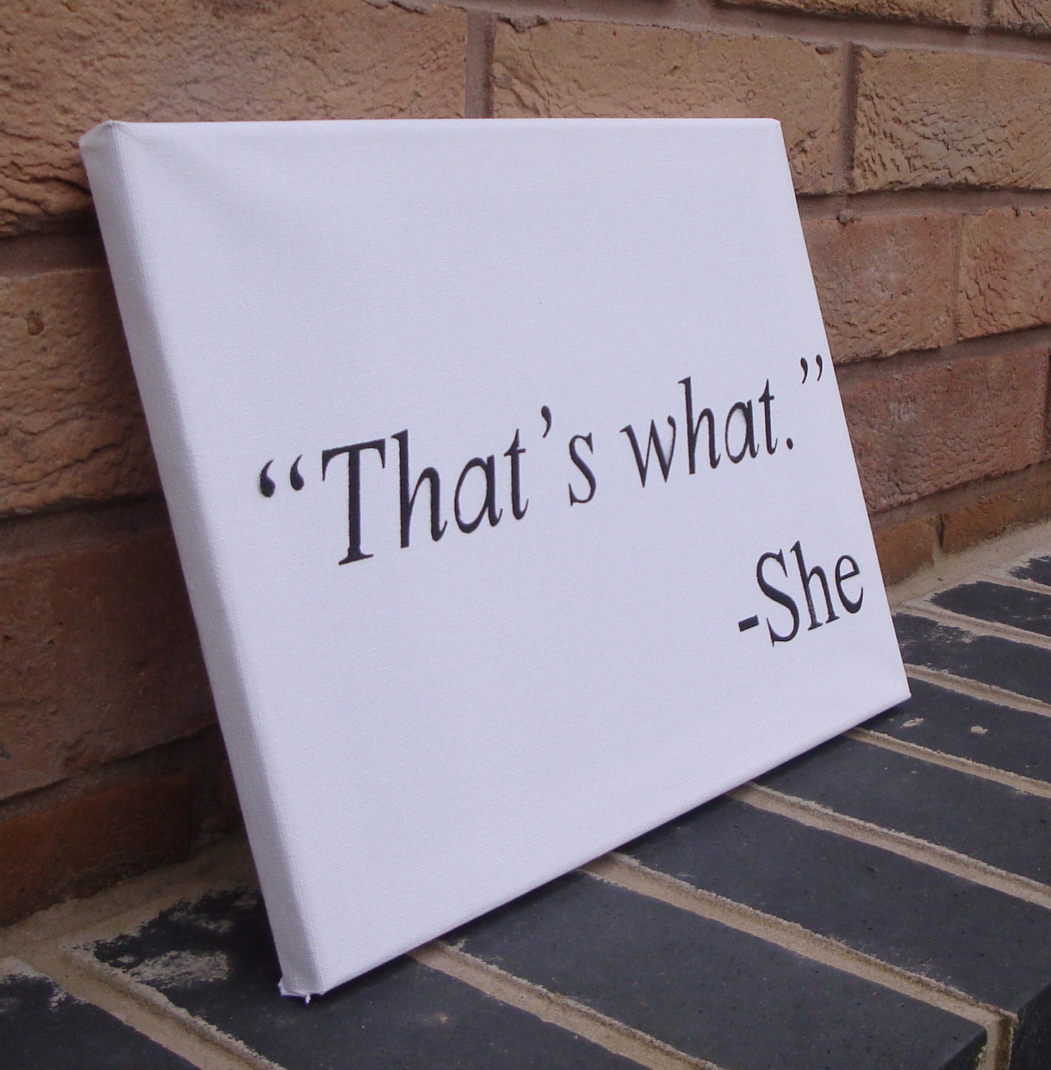 Amusing Quote - Spray Paint Stencil on Canvas (That's what she said)