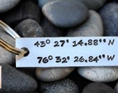 Custom Keychain - Latitude and Longitude Key Chain