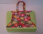 Gray with Pink, Black, Orange, and Red Flowers- 3 Ring Fabric Binder Cover (For Coupons or General Use)
