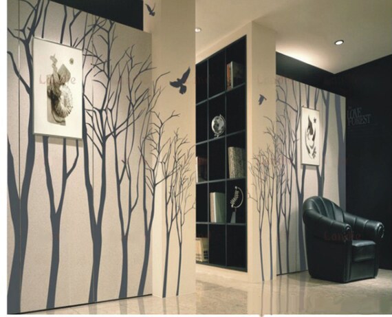 Tree Wall Decals Wall Stickers kids decals nature room decor baby nursery -14 winter trees
