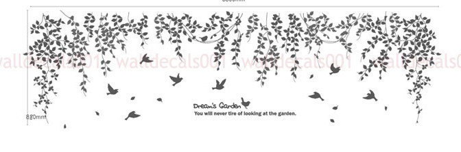 Vinyl wall decals wall stickers tree decals - Dream's garden
