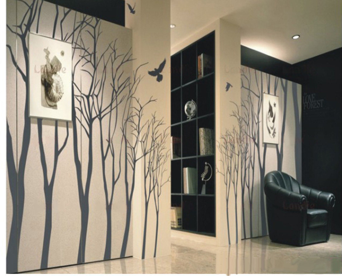 Tree Wall Decals Wall Stickers kids decals nature room decor baby nursery -14 winter trees