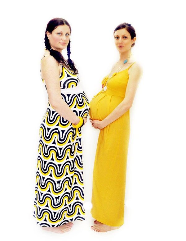 Summer Maternity Maxi Dress, Yellow Maternity Dress, Beach  Maternity Summer, Expecting a Baby, Women Clothing, Maxi Dress