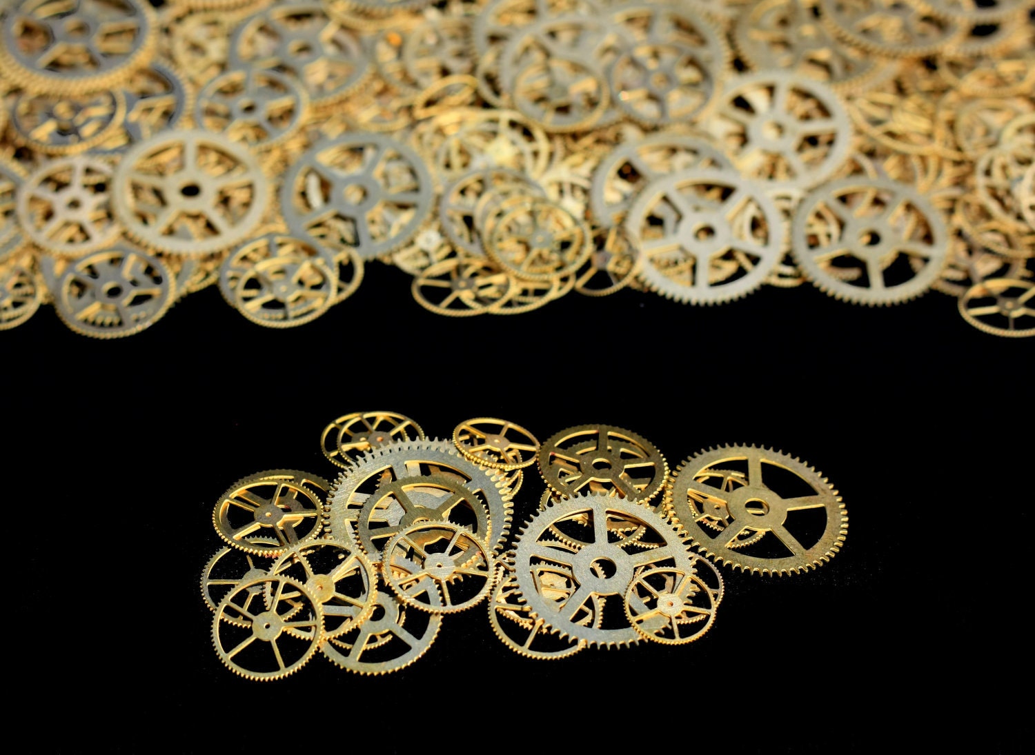 30x  BRASS - Steampunk Gears .5" - 1.0" (12mm - 25mm)