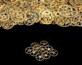 10x BRASS - 1/2 Inch (12.7mm) SteamPunk Gears