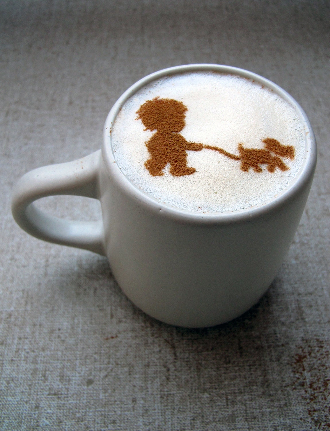 Coffee STENCIL - A Boy and His Dog