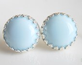 Light Blue Earrings Studs Silver Post Earrings Something Blue Wedding Bridesmaids Earrings Bridal Jewelry