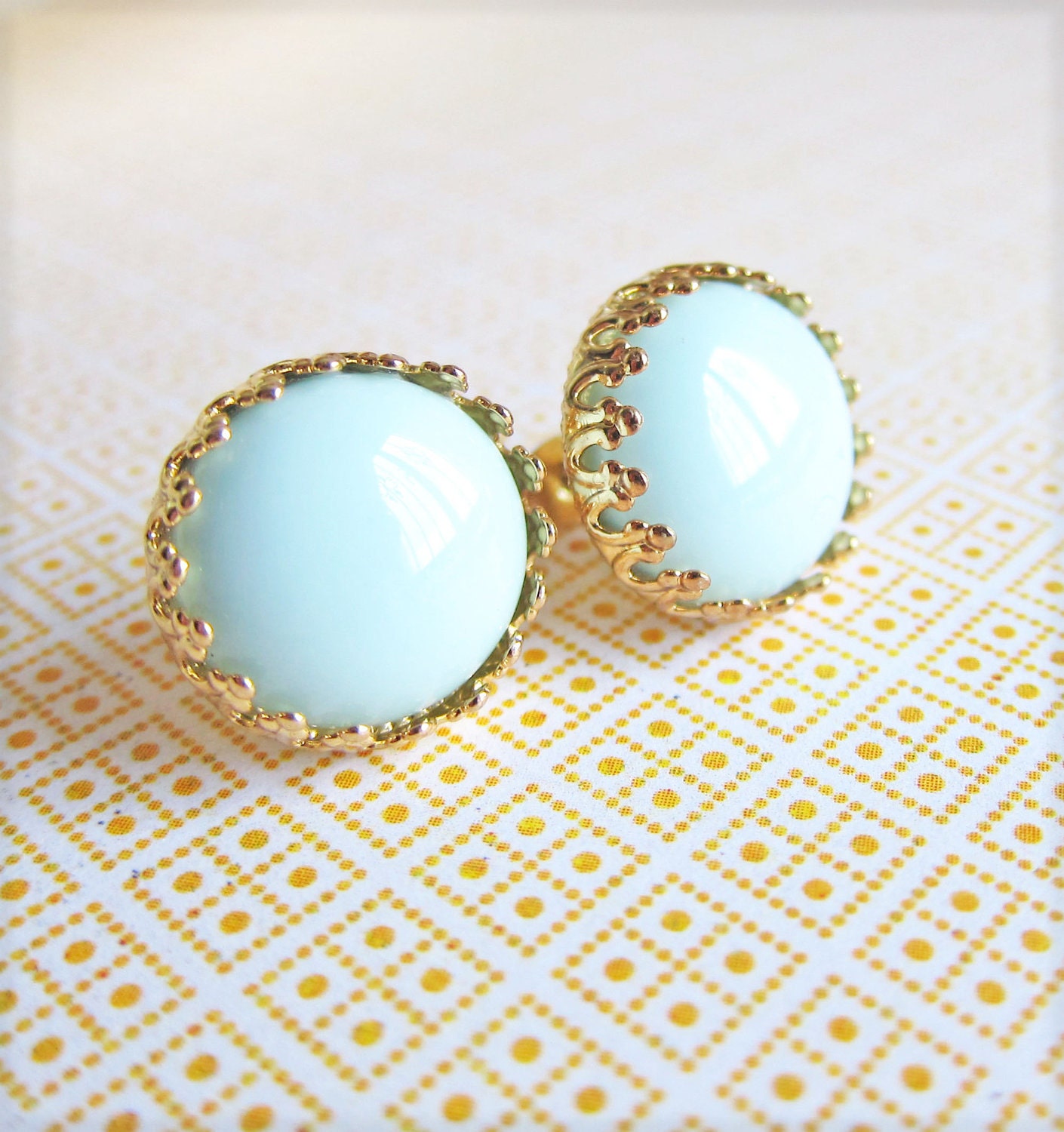 Blue Wedding Earrings Pale Blue Light Blue Gold Studs Earrings Bridal Jewelry Bridesmaids Gift Earring Sets