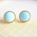 Bridal Jewelry Blue Glass Stud Silver Post Earrings Baby Blue Robin Egg Blue Light Pale Blue Wedding Bridesmaids Gift