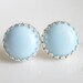 Light Blue Studs Baby Blue Earrings Stud Post Vintage Crown Setting Cabochon Dome Button Stud Earrings Robin Egg Blue Earrings