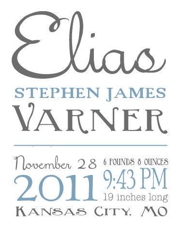 Customized Baby Birth Print