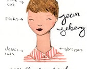 Style Icon Jean Seberg A5 Archival Art Print