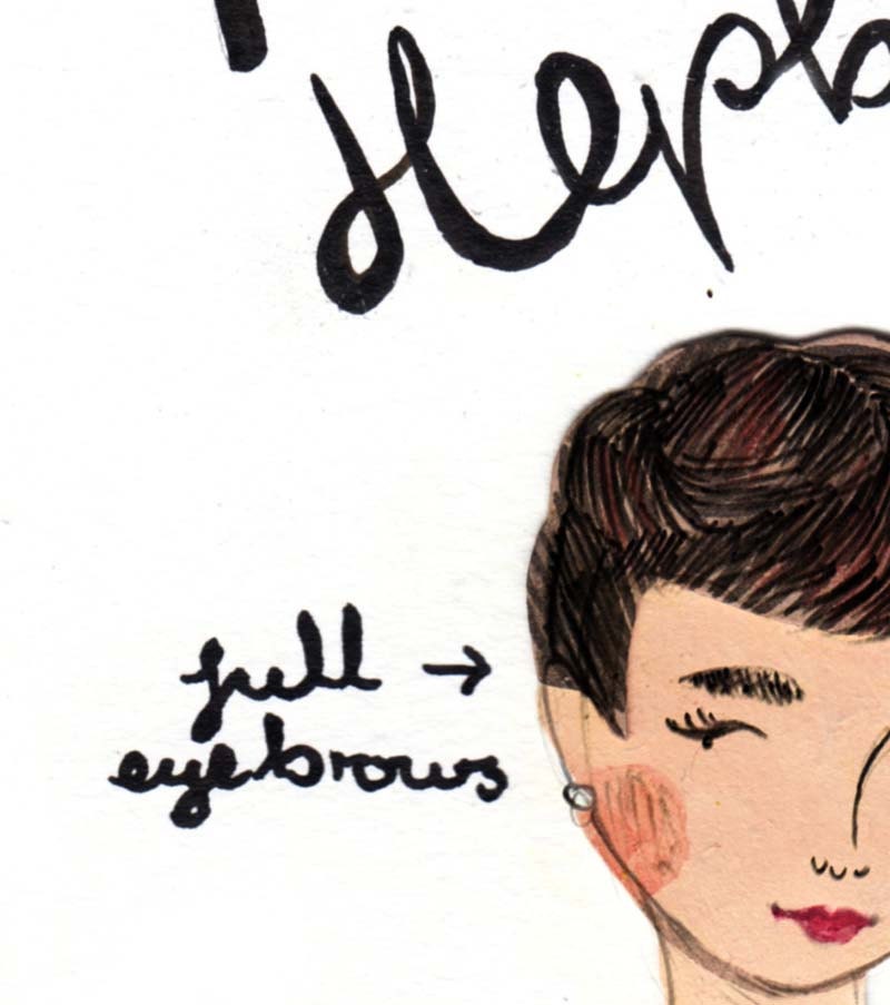 Style Icon Audrey Hepburn A5 Archival Art Print