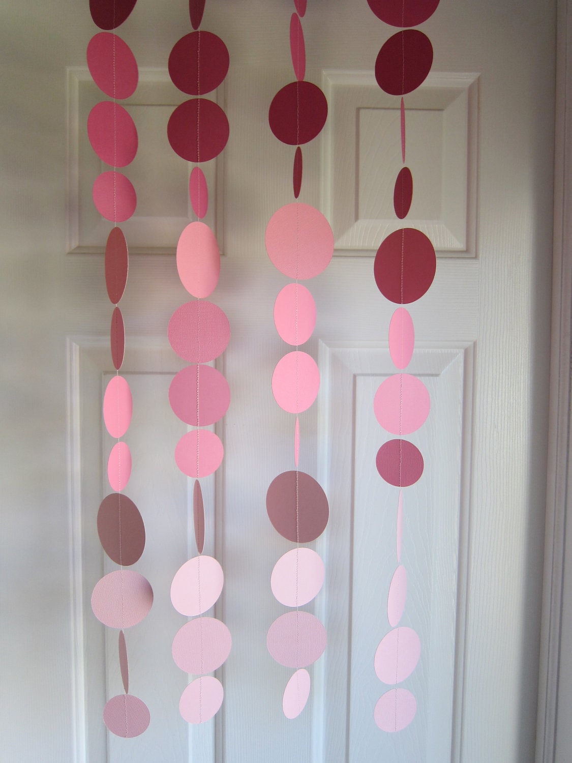 Paper Garland, Pink Decorations, Weddings, Bridal Shower, Baby Shower, Birthday Party, Room Decoration