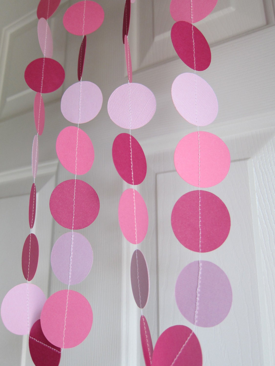Pink Paper Garland, 1st Birthday Decoration, Bridal Shower Decorations, Baby Shower Decorations, Garland, Pretty in Pinks Garland