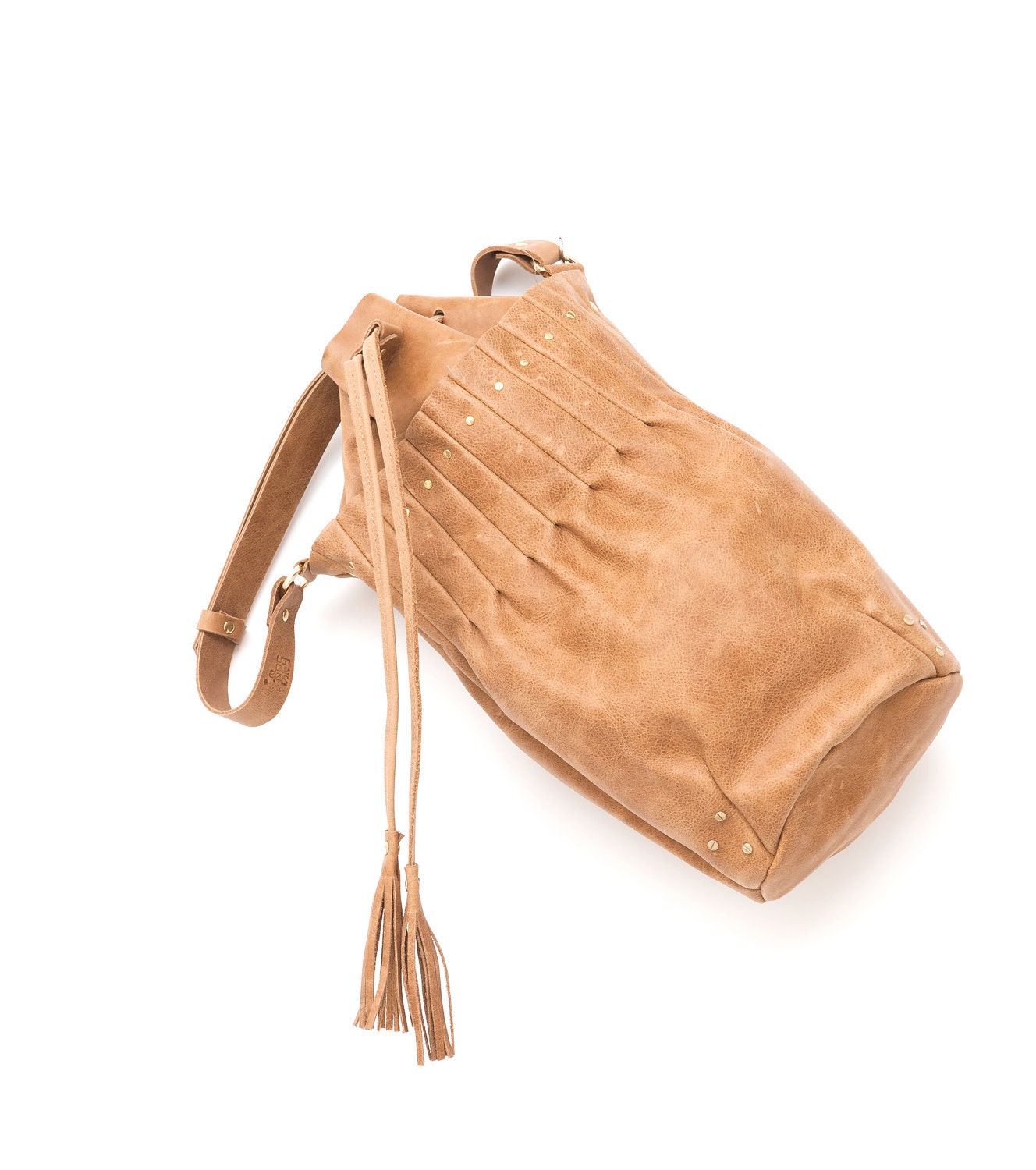 Drawstring pouch- Leather bag - Robin Soul